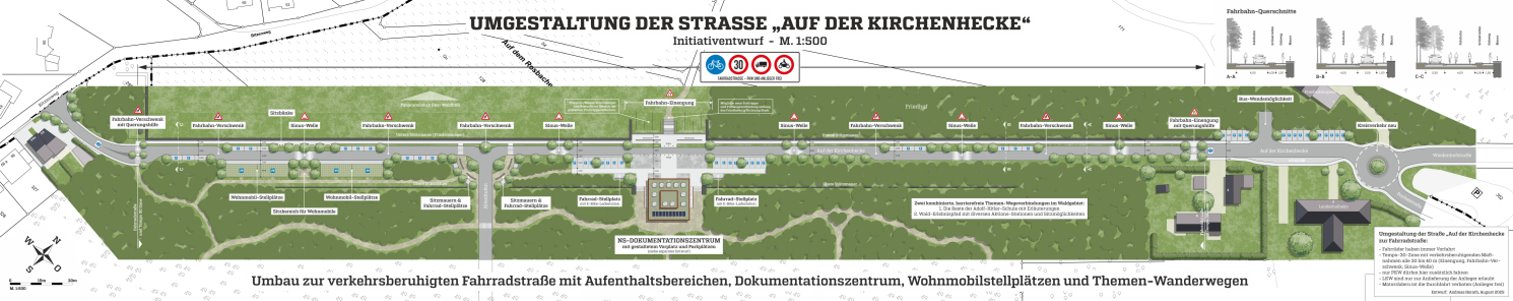 Lageplan zur Umgestaltung der Straße "Auf der Kirchenhecke" Lageplan zur Umgestaltung der Straße "Auf der Kirchenhecke"